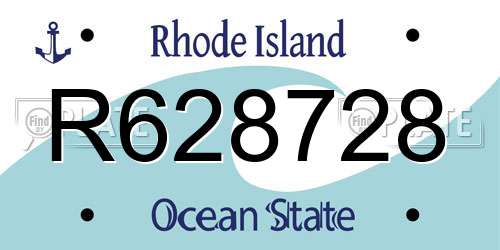 R628728 Rhode Island License Plate