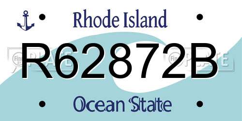 R62872B Rhode Island License Plate