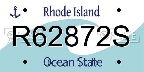 R62872S Rhode Island License Plate