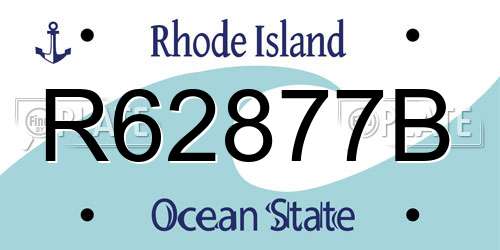 R62877B Rhode Island License Plate