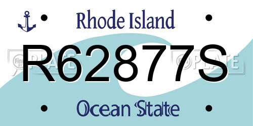 R62877S Rhode Island License Plate