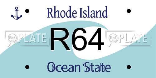 R64 Rhode Island License Plate