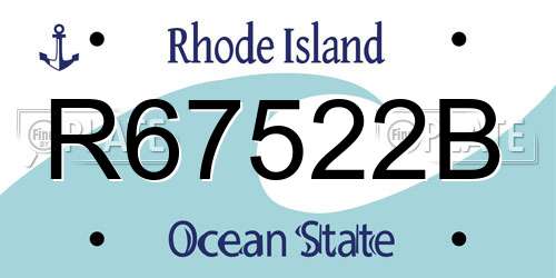 R67522B Rhode Island License Plate