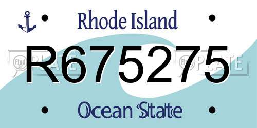 R675275 Rhode Island License Plate