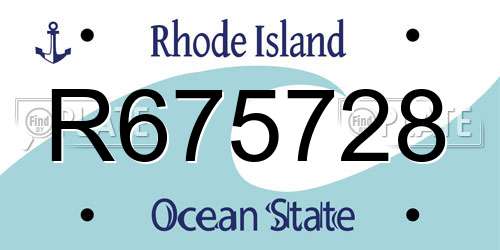 R675728 Rhode Island License Plate