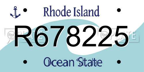 R678225 Rhode Island License Plate