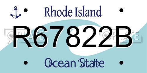 R67822B Rhode Island License Plate