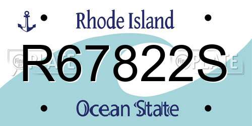 R67822S Rhode Island License Plate