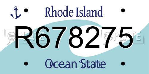 R678275 Rhode Island License Plate
