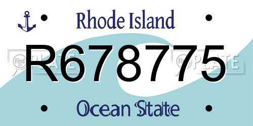 R678775 Rhode Island License Plate