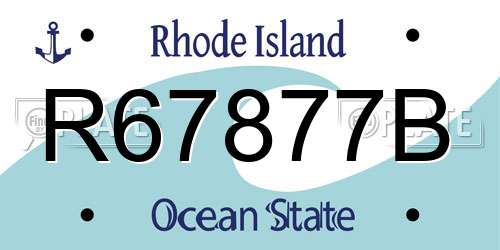 R67877B Rhode Island License Plate