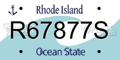 R67877S Rhode Island License Plate