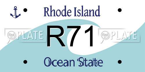 R71 Rhode Island License Plate