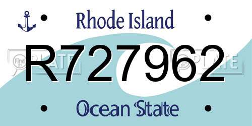 R727962 Rhode Island License Plate