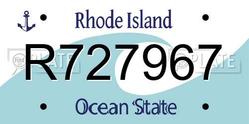 R727967 Rhode Island License Plate