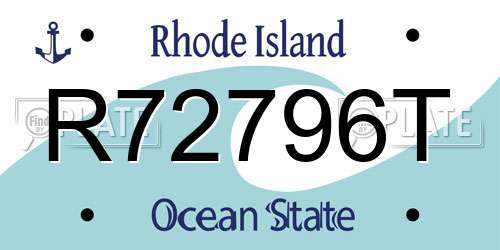 R72796T Rhode Island License Plate