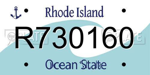 R730160 Rhode Island License Plate