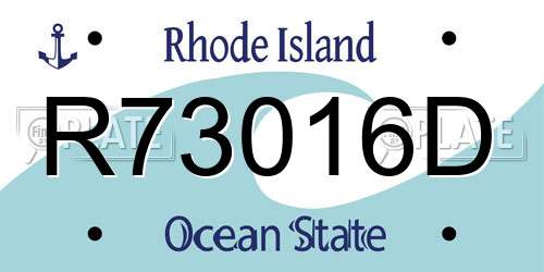 R73016D Rhode Island License Plate