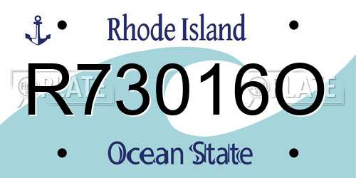 R73016O Rhode Island License Plate