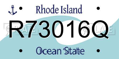 R73016Q Rhode Island License Plate