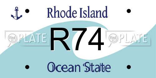 R74 Rhode Island License Plate