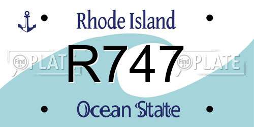 R747 Rhode Island License Plate