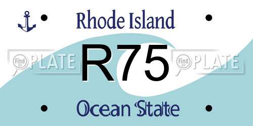 R75 Rhode Island License Plate