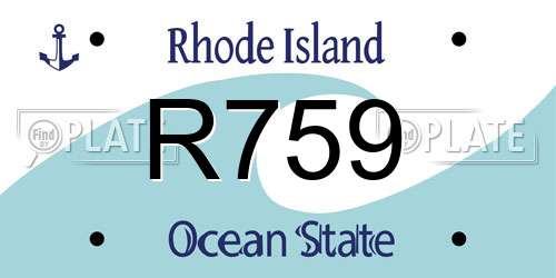 R759 Rhode Island License Plate