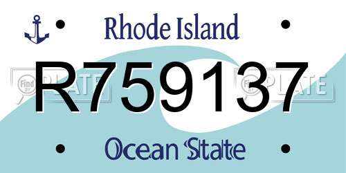 R759137 Rhode Island License Plate