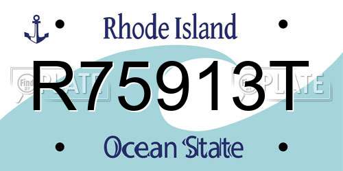 R75913T Rhode Island License Plate