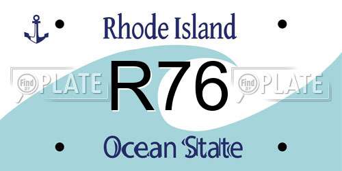 R76 Rhode Island License Plate