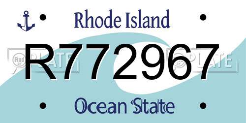 R772967 Rhode Island License Plate