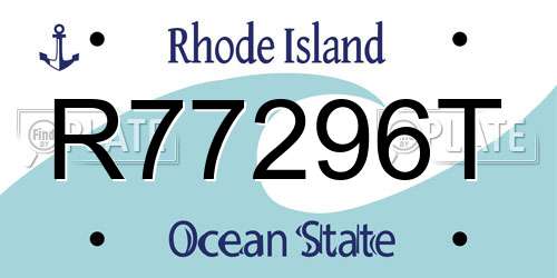 R77296T Rhode Island License Plate