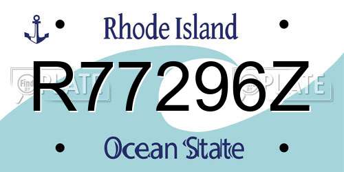 R77296Z Rhode Island License Plate