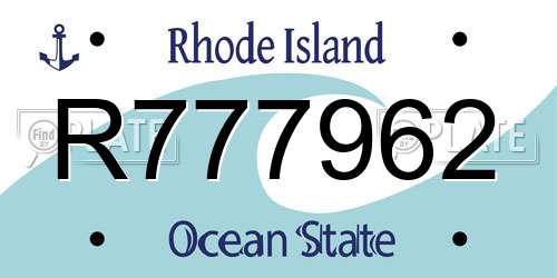R777962 Rhode Island License Plate