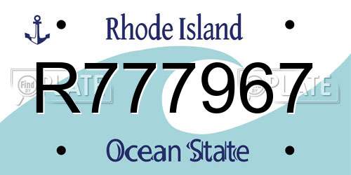 R777967 Rhode Island License Plate