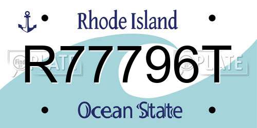 R77796T Rhode Island License Plate