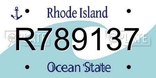 R789137 Rhode Island License Plate