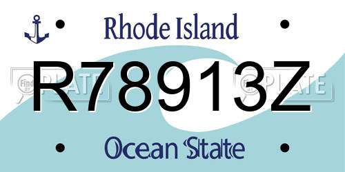 R78913Z Rhode Island License Plate