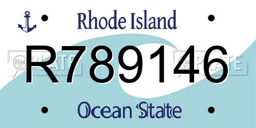 R789146 Rhode Island License Plate