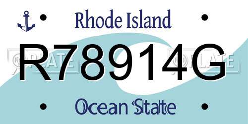 R78914G Rhode Island License Plate