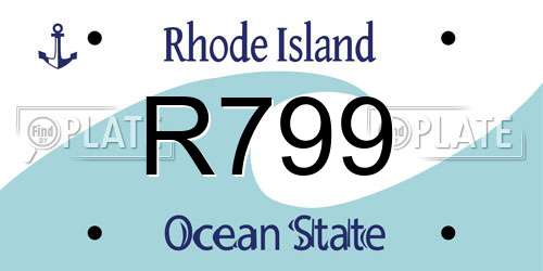 R799 Rhode Island License Plate
