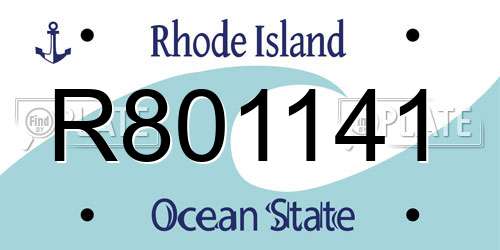 R801141 Rhode Island License Plate