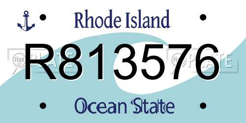 R813576 Rhode Island License Plate