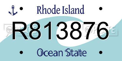 R813876 Rhode Island License Plate