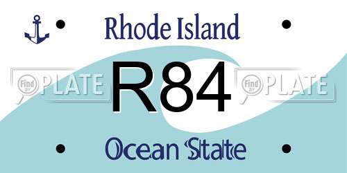 R84 Rhode Island License Plate