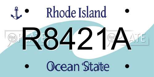 R8421A Rhode Island License Plate