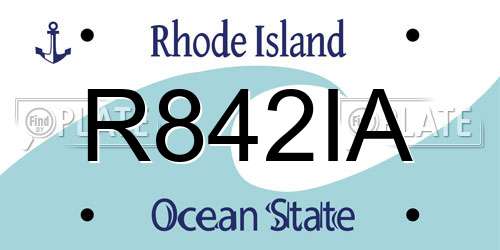R842IA Rhode Island License Plate