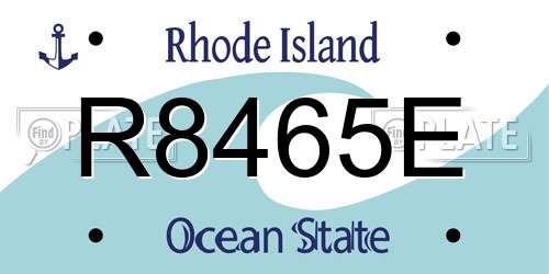 R8465E Rhode Island License Plate