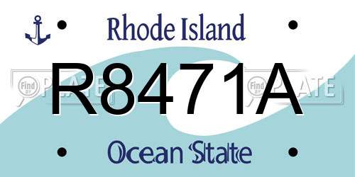 R8471A Rhode Island License Plate